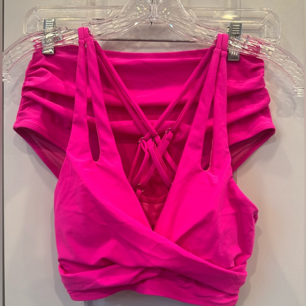 Vibrant Pink Strappy Bikini Top